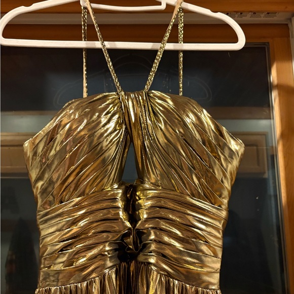 Sherri Hill Gold Metallic Dress - Picture 3 of 8